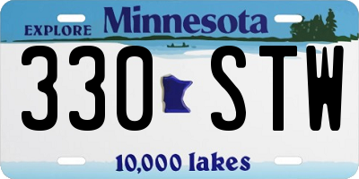 MN license plate 330STW