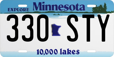 MN license plate 330STY