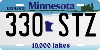 MN license plate 330STZ