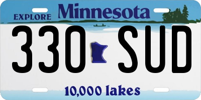MN license plate 330SUD