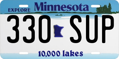MN license plate 330SUP
