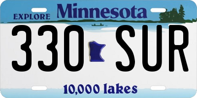 MN license plate 330SUR