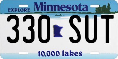 MN license plate 330SUT