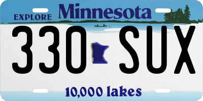 MN license plate 330SUX