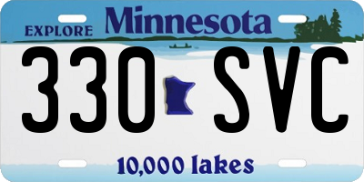 MN license plate 330SVC