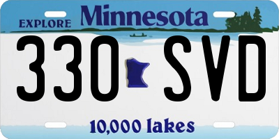 MN license plate 330SVD