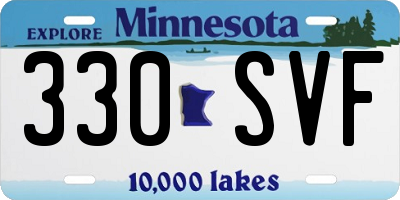 MN license plate 330SVF