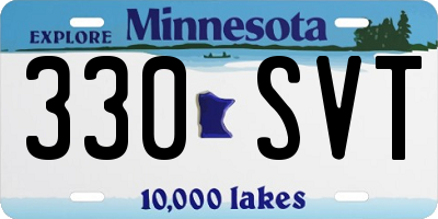 MN license plate 330SVT