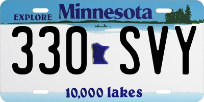 MN license plate 330SVY