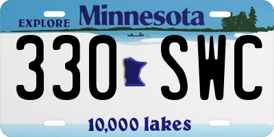 MN license plate 330SWC