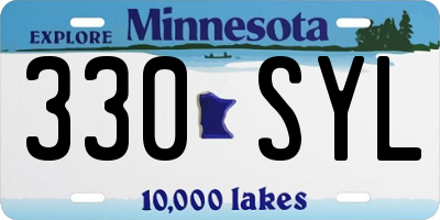 MN license plate 330SYL