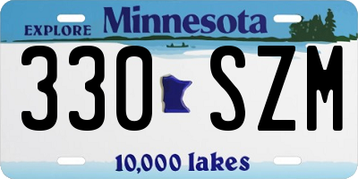 MN license plate 330SZM
