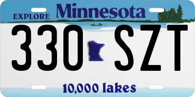MN license plate 330SZT