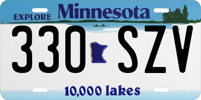 MN license plate 330SZV