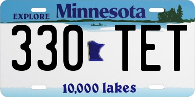 MN license plate 330TET