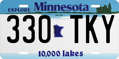 MN license plate 330TKY