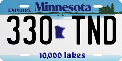 MN license plate 330TND