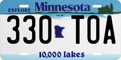 MN license plate 330TOA