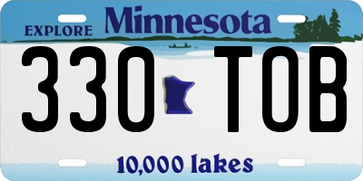 MN license plate 330TOB