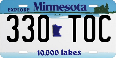 MN license plate 330TOC