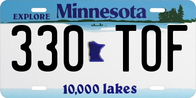 MN license plate 330TOF