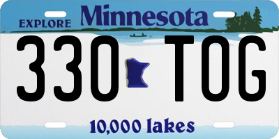 MN license plate 330TOG