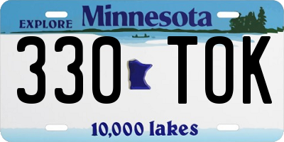 MN license plate 330TOK