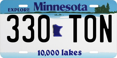 MN license plate 330TON