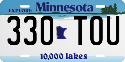 MN license plate 330TOU