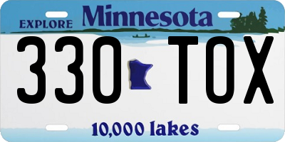 MN license plate 330TOX