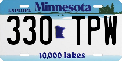 MN license plate 330TPW