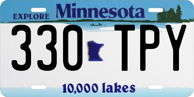 MN license plate 330TPY