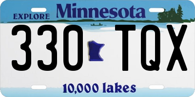 MN license plate 330TQX