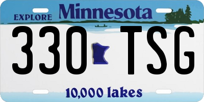 MN license plate 330TSG