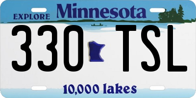 MN license plate 330TSL