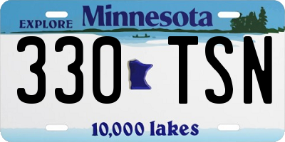 MN license plate 330TSN