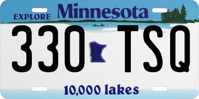 MN license plate 330TSQ