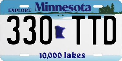 MN license plate 330TTD