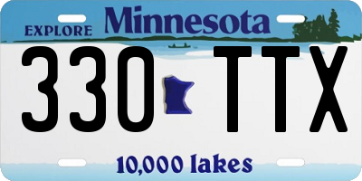 MN license plate 330TTX