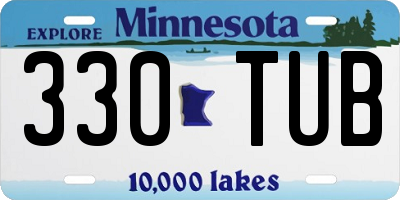 MN license plate 330TUB