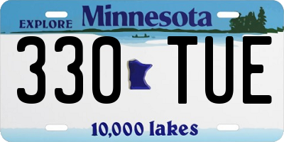 MN license plate 330TUE