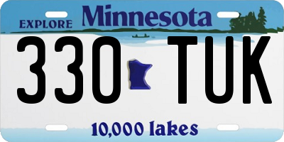MN license plate 330TUK