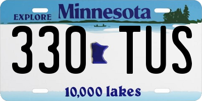 MN license plate 330TUS
