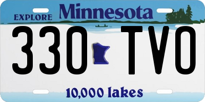MN license plate 330TVO