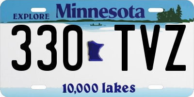 MN license plate 330TVZ