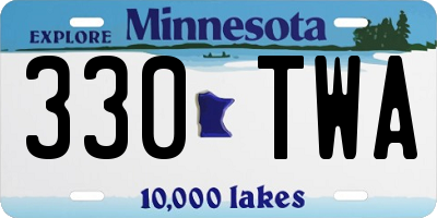 MN license plate 330TWA