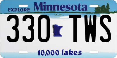 MN license plate 330TWS