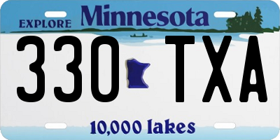 MN license plate 330TXA