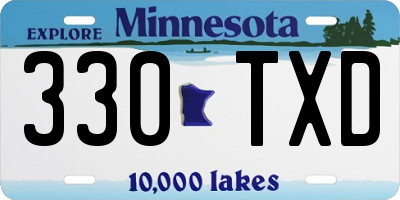 MN license plate 330TXD