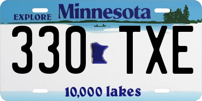 MN license plate 330TXE